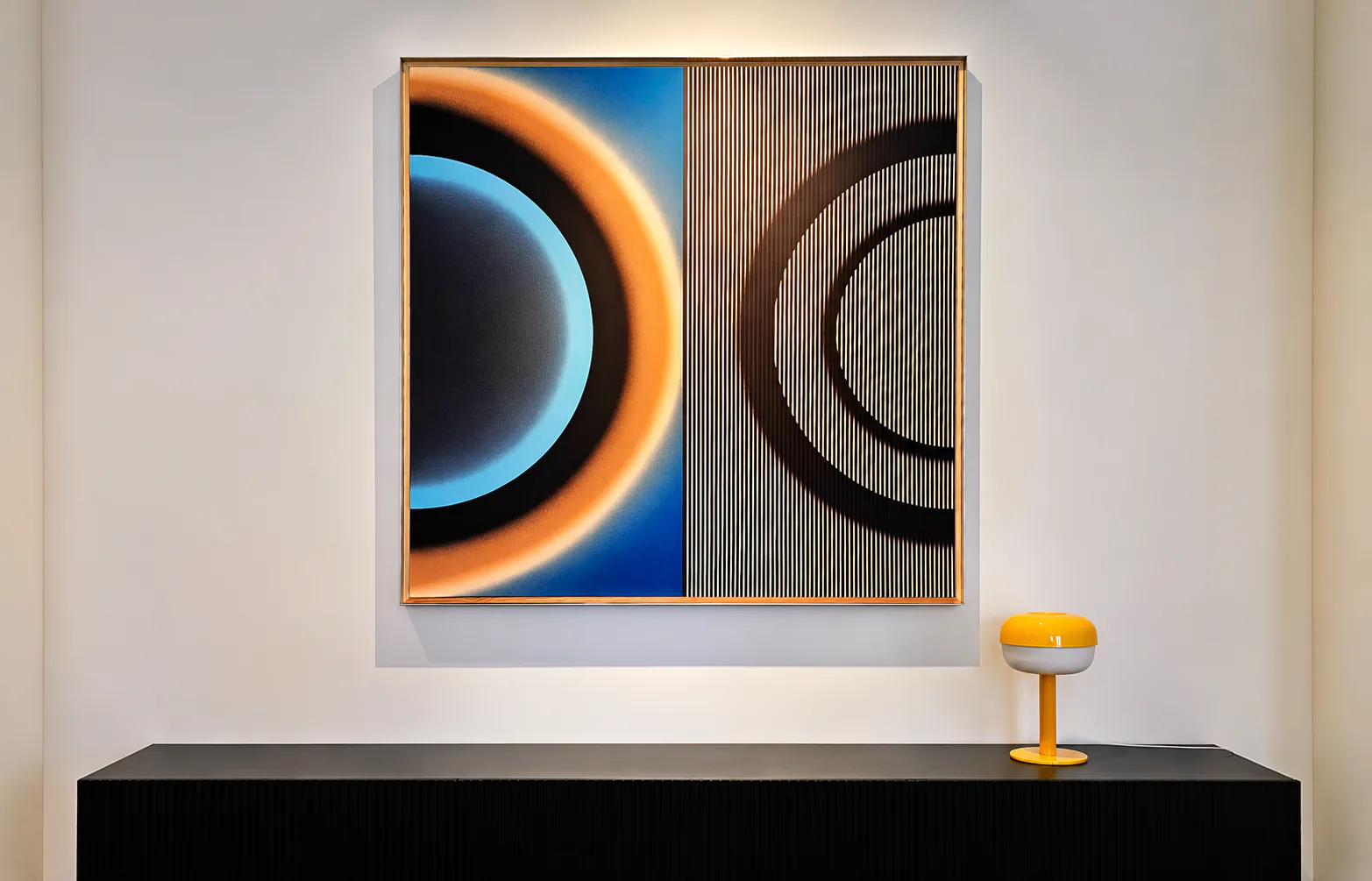 Pi Square exhibition view showing contemporary paintings in a gallery setting