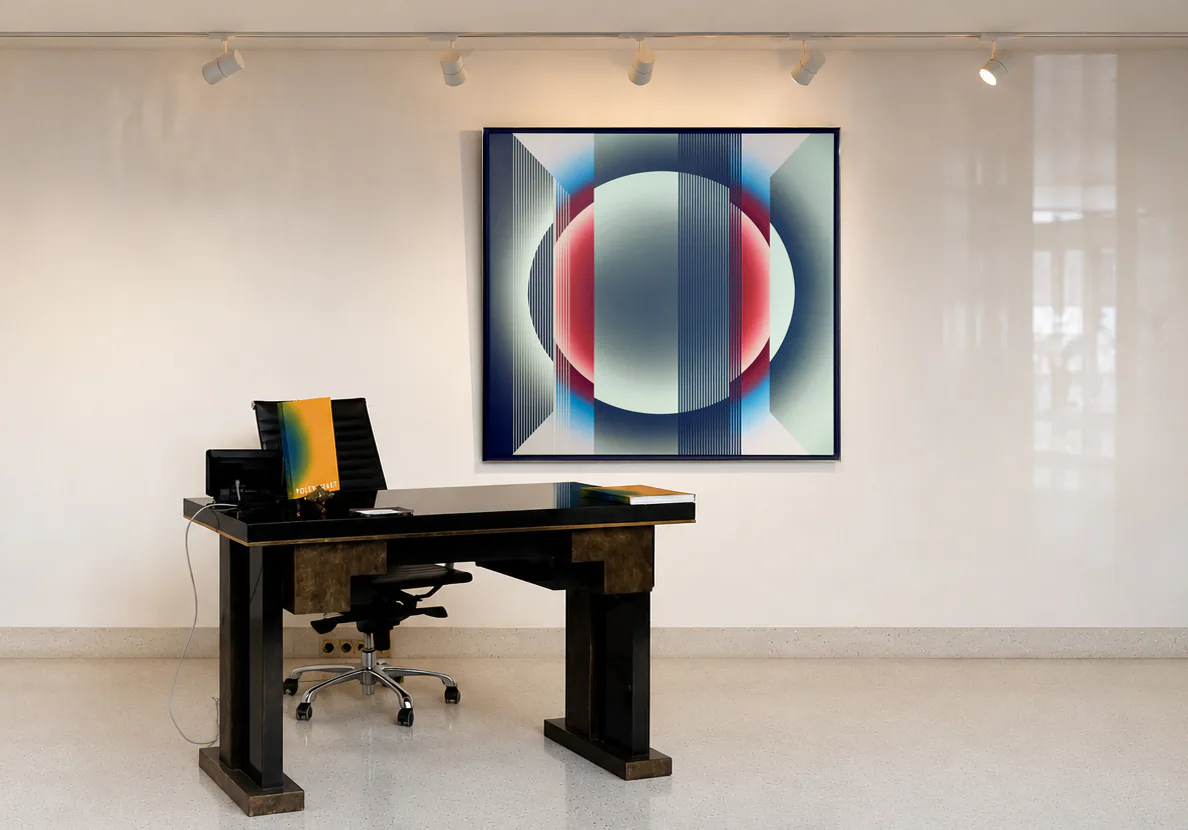 Pi Square exhibition view showing contemporary paintings in a gallery setting