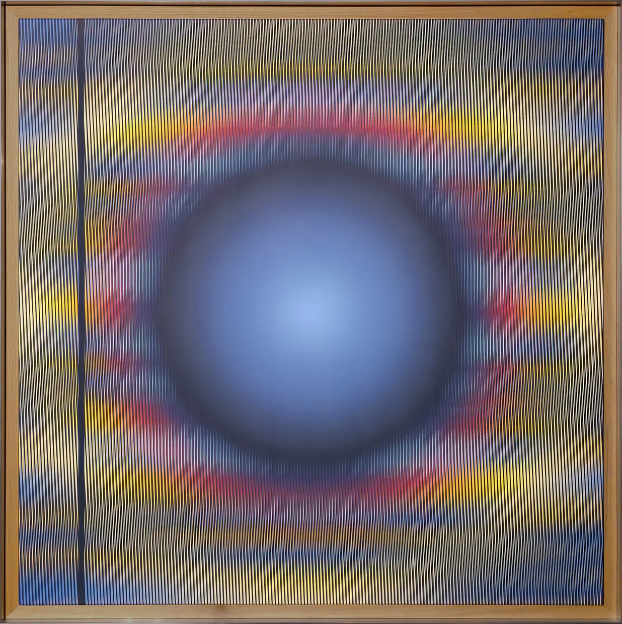 Pi Square Emanations painting with blue central field and controlled chromatic vibration