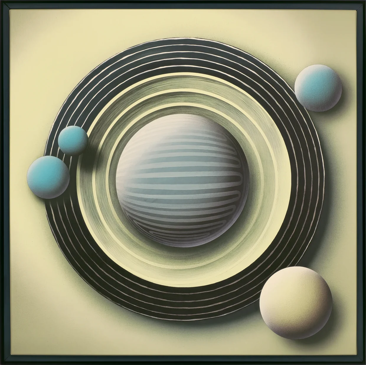Pi Square Human Relationships painting with relational field and balanced interacting elements